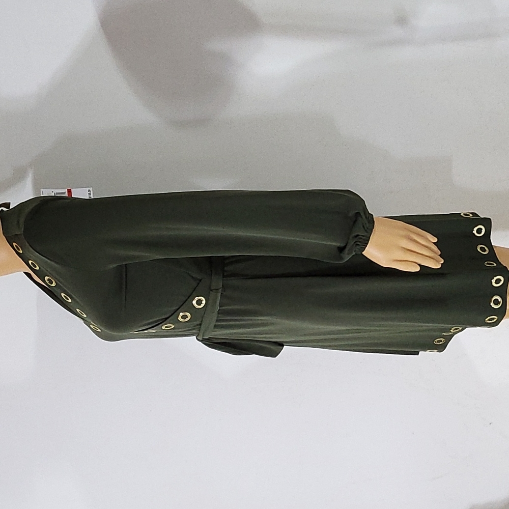 MICHAEL KORS GROMMET TRIMMED WRAP DRESS - Picture 3 of 9